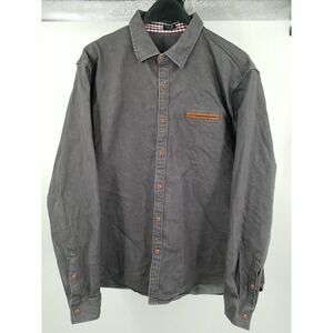 Coofandy Mens Size XL Long Sleeve Button Up Denim‎ Gray Wood Button Shirt